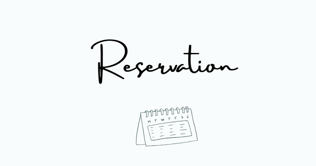 Snowzegardenの予約用アイキャッチ画像、カレンダーと「Reservation」の文字